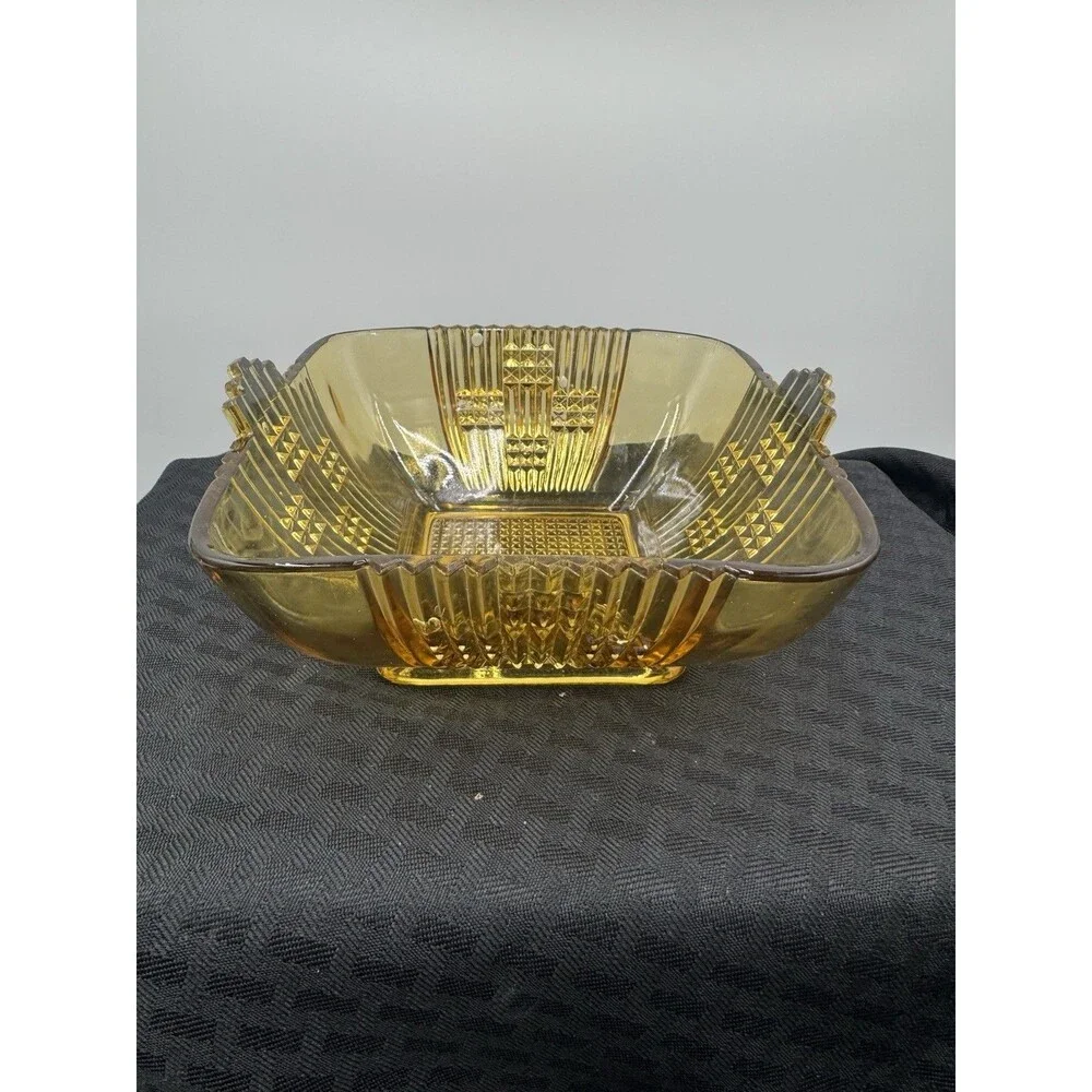 Vintage Imperial Glass Candy Dish In Amber